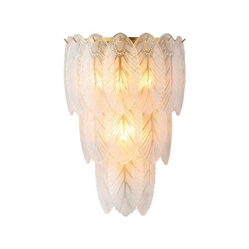 Europäische leichte Luxus-Feder-Eisen-Glas 2/3-Licht Wandleuchte 