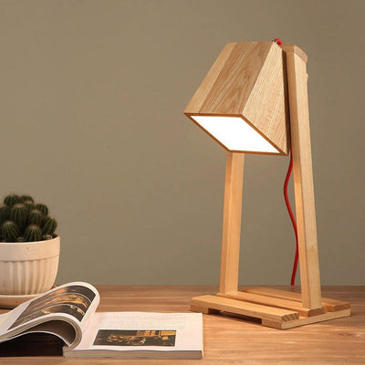 Industrial Creative Original Wooden Robot 1-Light Table Lamp
