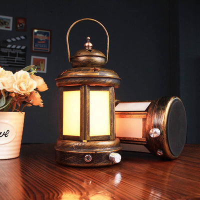 Retro Creative Iron Kerosene Lantern LED Decorative Table Lamp