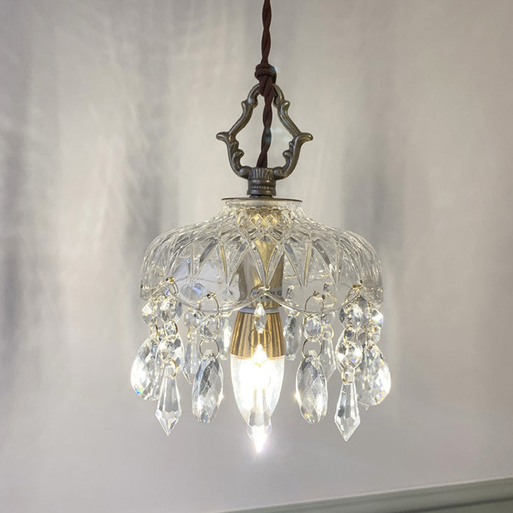 Vintage Decorative Floral Crystal 1-Light Wall Sconce Lamp