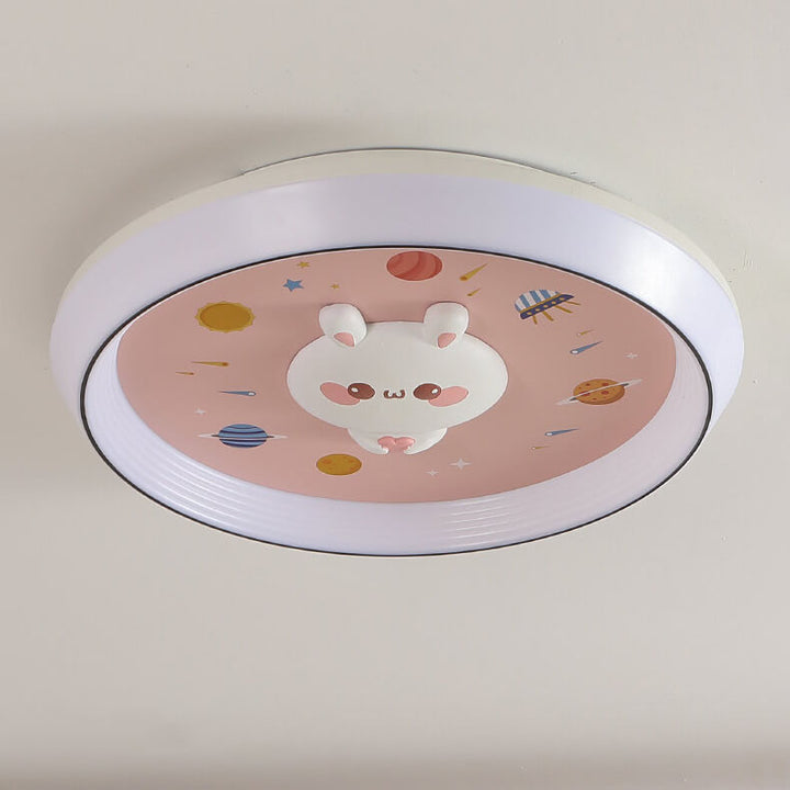 Plafonnier LED encastré en fer pour enfants, lapin de dessin animé moderne 