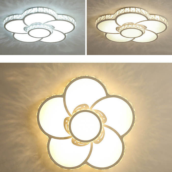 Moderne leichte Luxus-Blumen-Kristall-LED-Einbau-Deckenleuchte