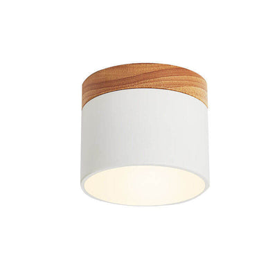 Scandinavian Macaroon Solid Color Log LED Flush Mount Ceiling Light