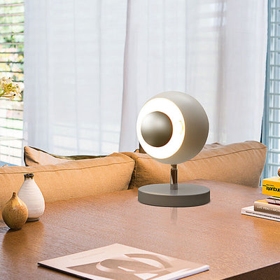 Modern Solid Color Round Ball Iron 1-Light Table Lamp