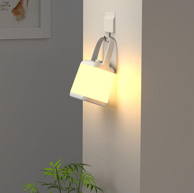 Lampe de Table LED Rechargeable Sans Fil en ABS Portable avec Bocal Carré Créatif 