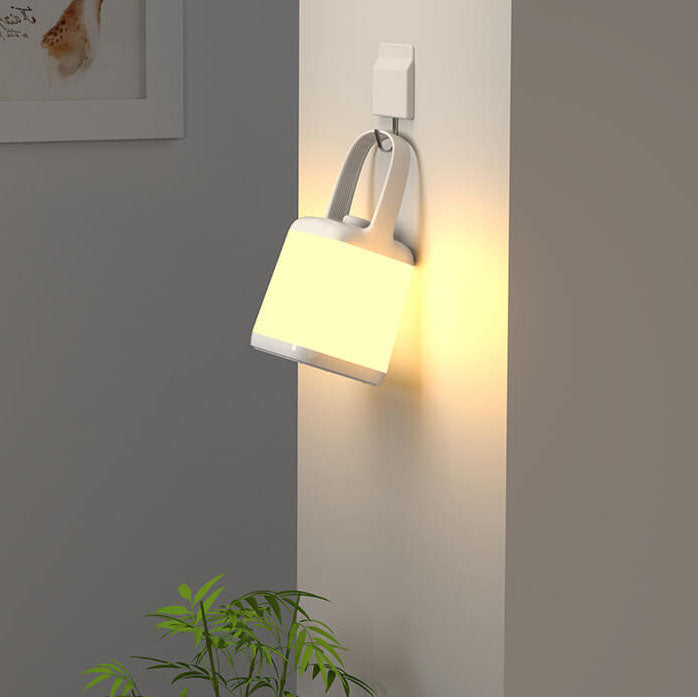 Lampe de Table LED Rechargeable Sans Fil en ABS Portable avec Bocal Carré Créatif 