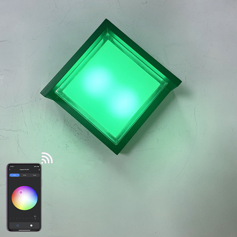 Intelligente Outdoor-Rhombus-Aluminium-LED-Wandleuchte mit App-Dimmung 