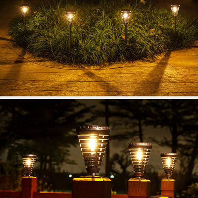 Outdoor Solar Bulb Plastic Cone LED Ground Insert Decorative Landscape Light