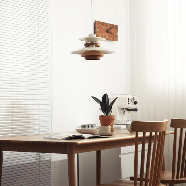 Pantalla de platillo volador de aluminio de hierro europeo tradicional, lámpara colgante de 1 luz para sala de estar 