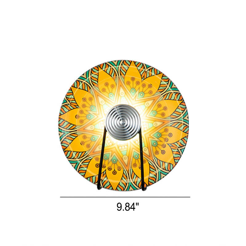 مصباح حائط LED أكريليك مستدير من الحديد المطاوع بتصميم صيني عتيق 