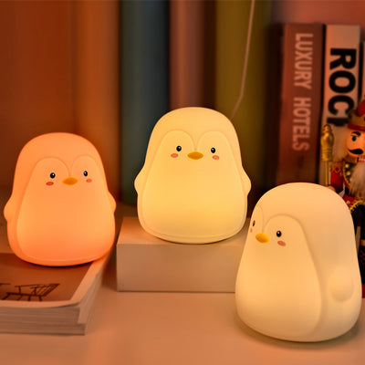 Cartoon Penguin Silicone USB LED Kids Night Light Table Lamp