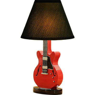 Cartoon Creative Fabric Shade Guitar 1-Light Table Lamp