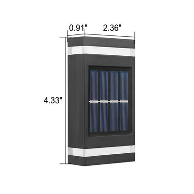 Simple Solar Rectangular Flat LED Outdoor Waterproof Wall Sconce Lamp