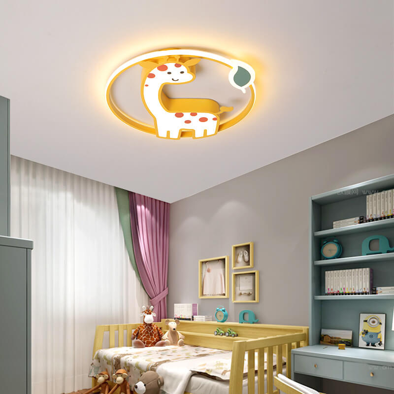 Cartoon Creative Giraffe Acrylic LED Flush Mount Ceiling Light