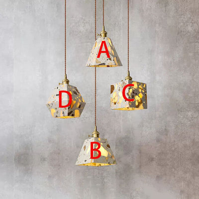 Japanese Retro Terrazzo Polygons 1-Light Pendant Light