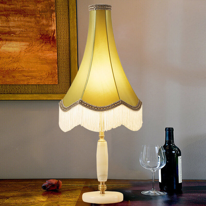 Lampe de Table à Franges Rétro Française en Cuivre à 1 Lumière 