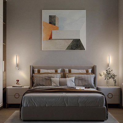 Modern Minimalist Aluminum Stirp Adjustable Spotlight LED Wall Sconce Lamp For Bedroom