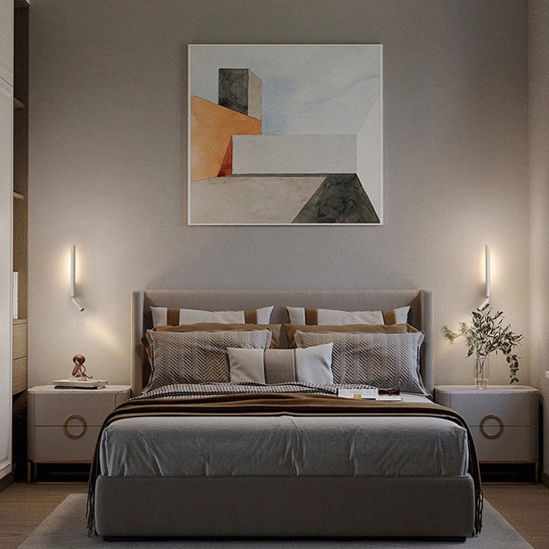 Modern Minimalist Aluminum Stirp Adjustable Spotlight LED Wall Sconce Lamp For Bedroom