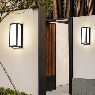 Outdoor Patio Square Pole Aluminum Acrylic LED Waterproof Wall Sconce Lamp