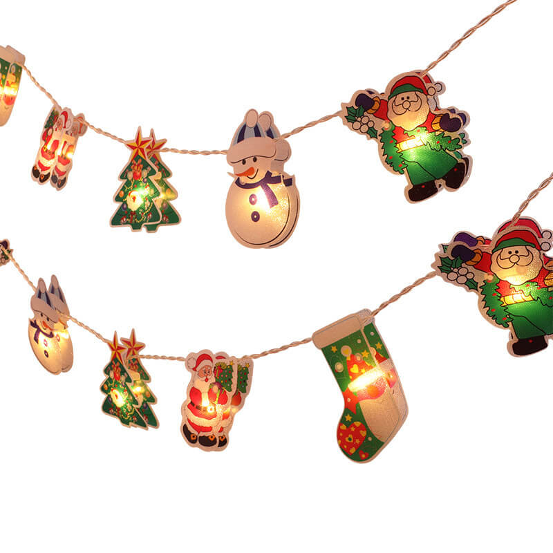 Lumières décoratives de Noël Lumières de décoration à LED suspendues pour sapin de Noël à piles 