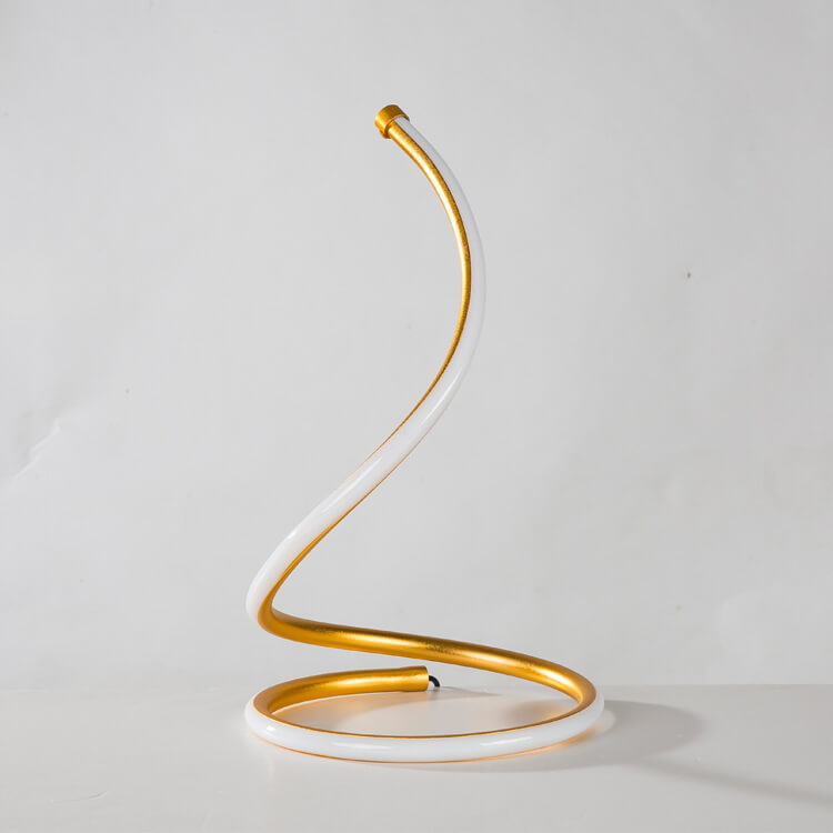 Lámpara de mesa LED moderna minimalista con forma de serpiente de aluminio y silicona para dormitorio 