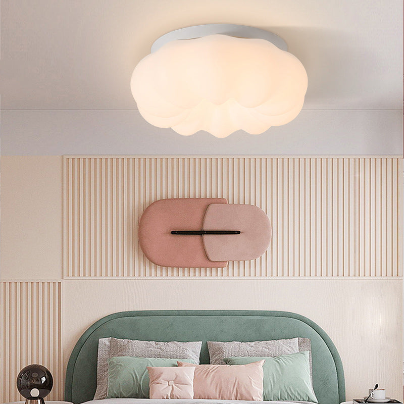 Modern Minimalist Cloud Round PVC Hardware LED Flush Mount Ceiling Light for Living Room