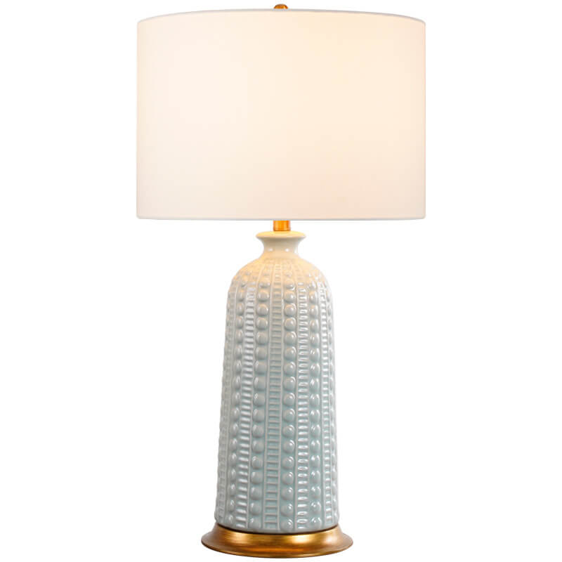 Nordic Light Luxury Ice Crackle Ceramic Fabric 1-Light Table Lamp