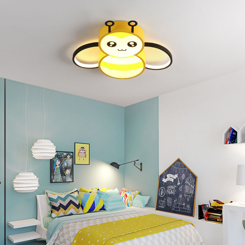 Cartoon Creative Bees Acrylic Iron LED Flush Mount Ceiling Light