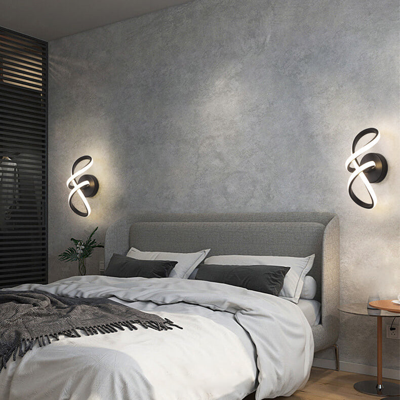 Lampe murale LED en aluminium de forme simple et torsadée nordique 