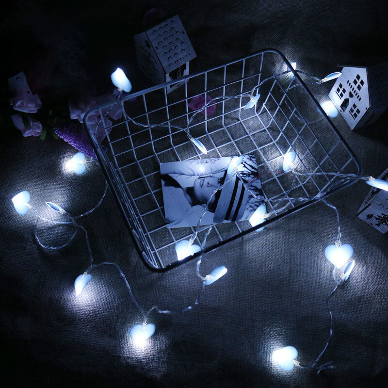 Amour Décoration Festive Tissu LED Guirlande Lumineuse 10/20 Lumières 