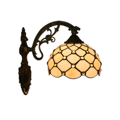 Tiffany European Half Round Glass 1-Light Wall Sconce Lamp