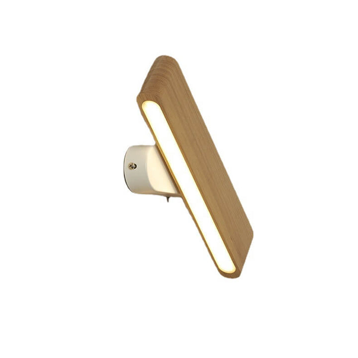 Moderne Minimalistische Drehbare Lange Stab Holz Acryl LED Wandleuchte 