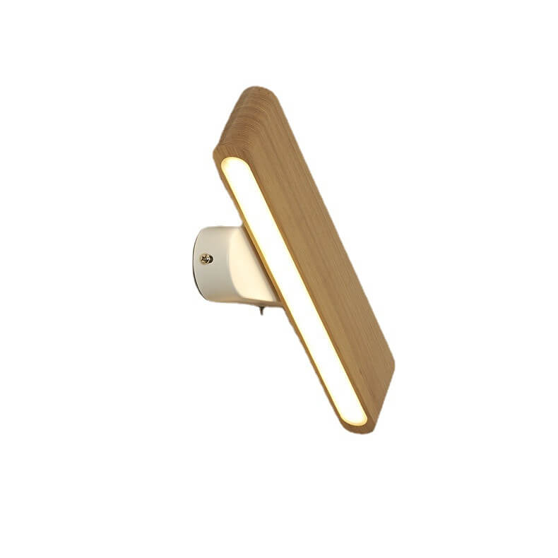 Moderne Minimalistische Drehbare Lange Stab Holz Acryl LED Wandleuchte 