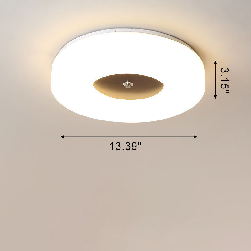 Luz de techo empotrada LED acrílica redonda de nogal chino minimalista 