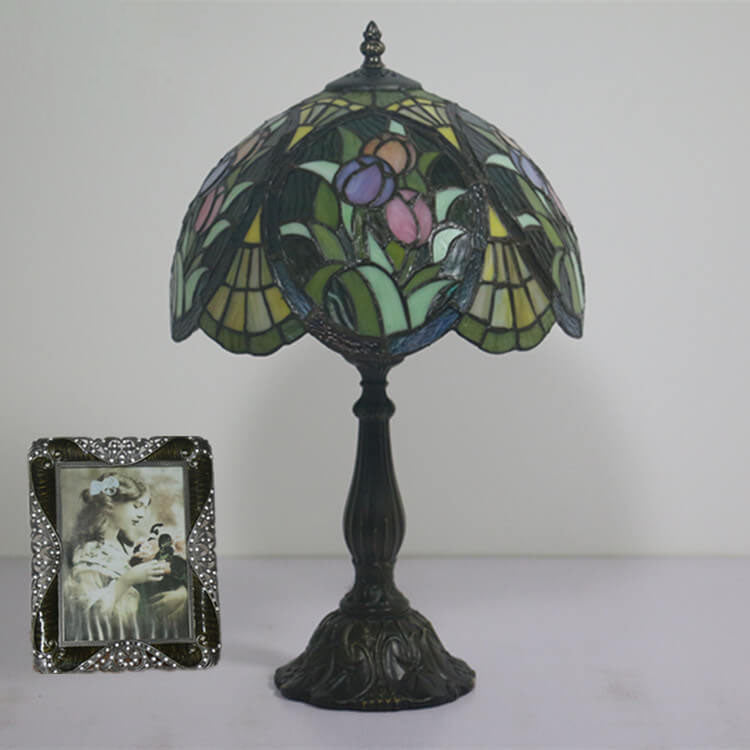 Tiffany Rustikale Buntglas 1-Licht Tischlampe 