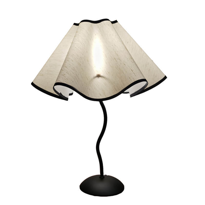 Modern Fabric Petal Flower 1-Light Table Lamp