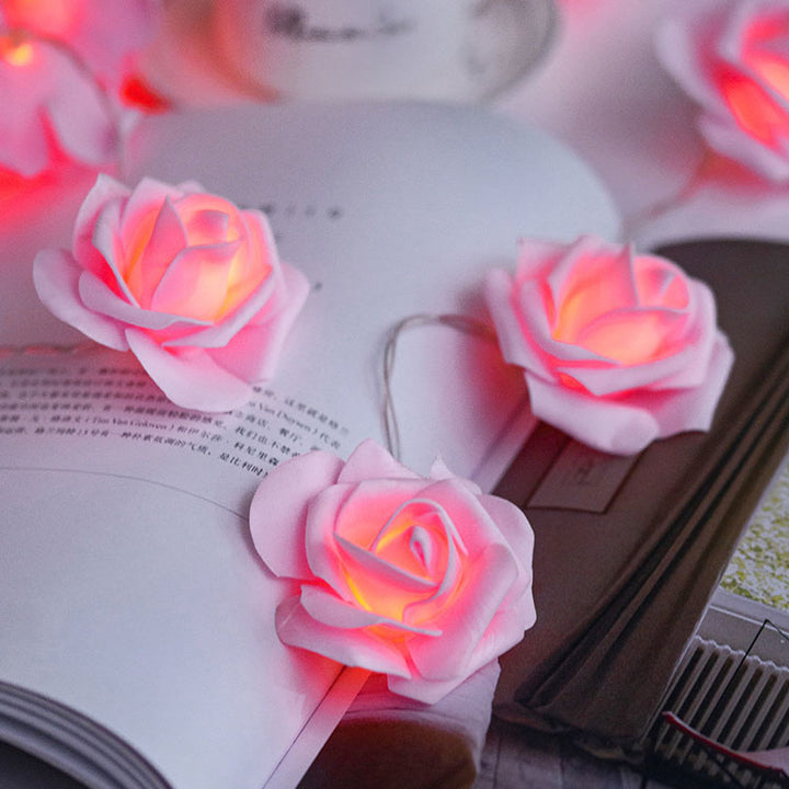 Modern Creative Rose Holiday Decoration PV Bubble Mu LED String Lights
