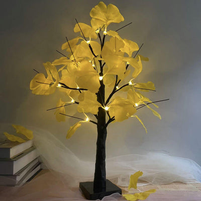 Christmas Lighted Ginkgo Tree Simulation Tree Light Battery USB Decoration Table Lamp