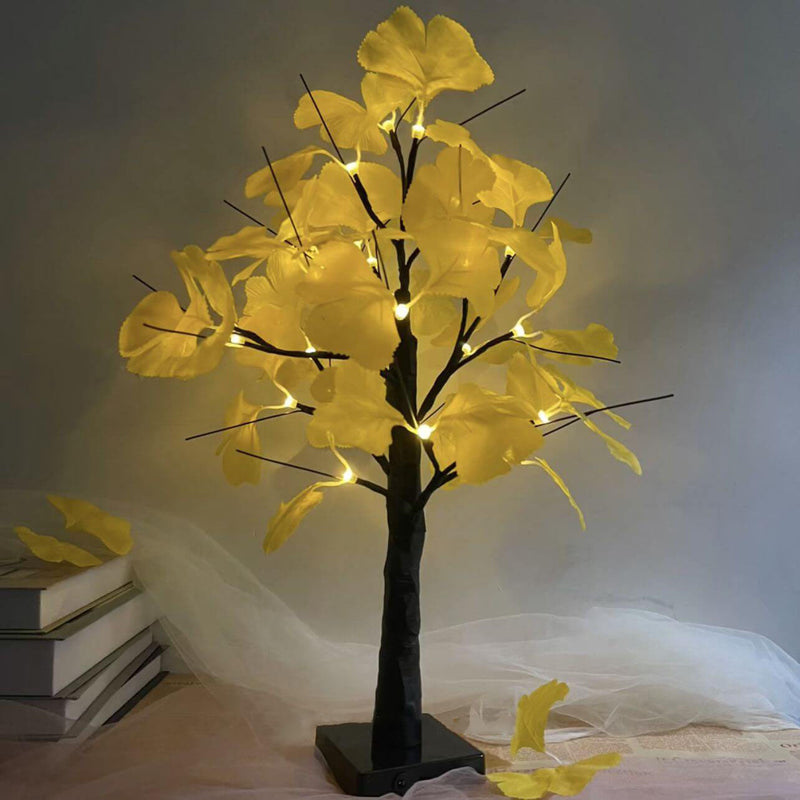 Weihnachtsbeleuchtete Ginkgo-Baum-Simulations-Baum-Licht-Batterie-USB-Dekorations-Tischlampe