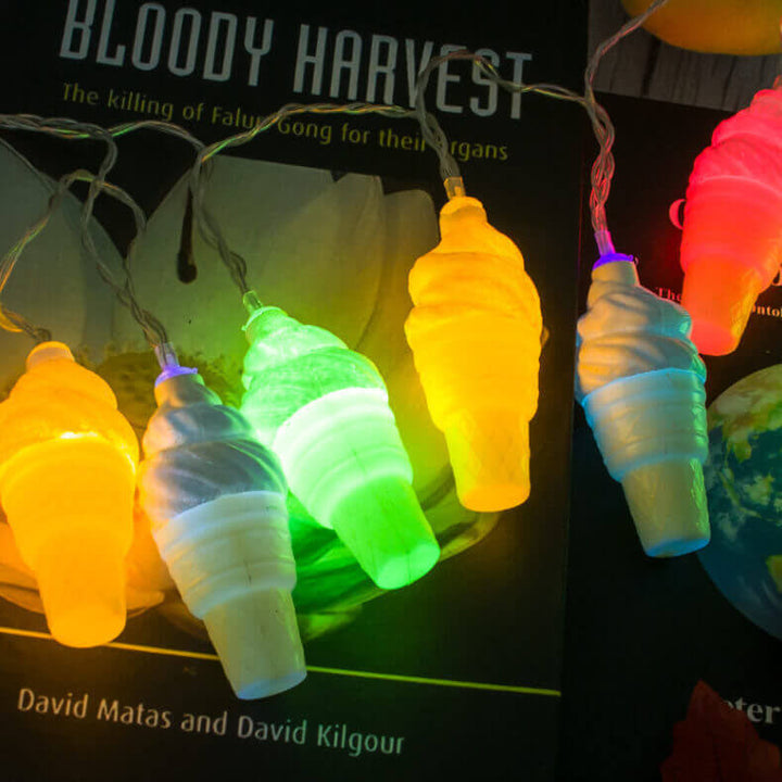 Luces de cadena de decoración LED USB a batería para niños con helado creativo moderno 