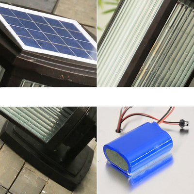 Solar Chinese Outdoor Square Column Cage 1-Light Wall Sconce Lamp