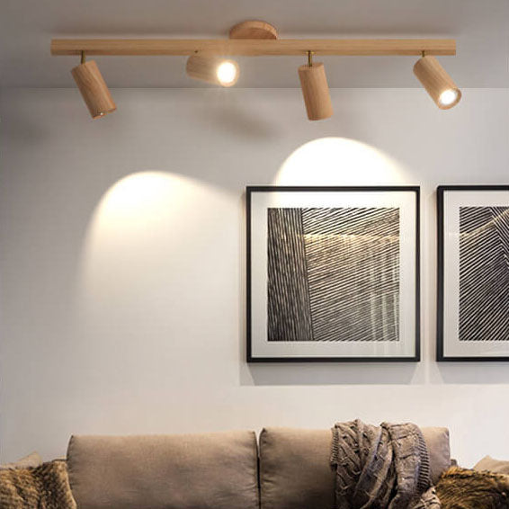 Simple Log Spotlight Track LED Semi-Flush Mount Ceiling Light