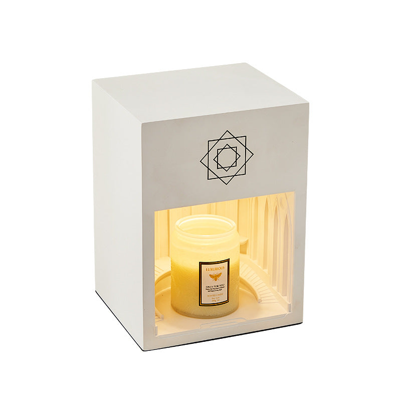 Lámpara de Mesa de Cera Derretida de Resina Cuadrada Minimalista Moderna de 1 Luz 
