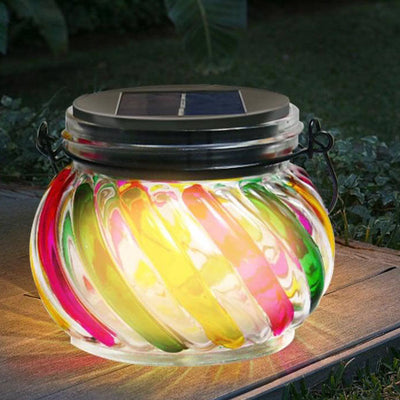 Solar Outdoor Rainbow Jar Wasserdichte Terrasse Dekoratives Weglicht 