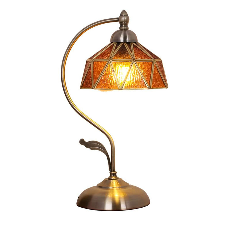 European Tiffany Amber Lucite Glass 1-Light Table Lamp