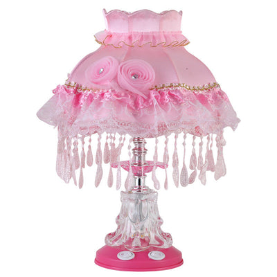 Lampe de table 1 lumière en verre avec tissu de style européen pour mariage 