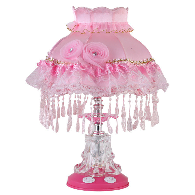 Lampe de table 1 lumière en verre avec tissu de style européen pour mariage 