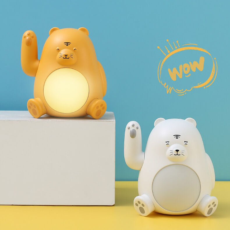 Lampe de nuit moderne créative en silicone LED USB rechargeable en forme de tigre 