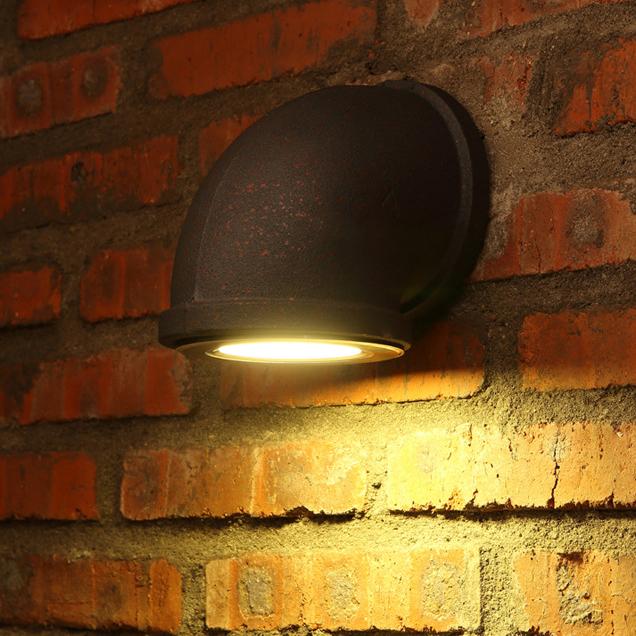 Retro Wrought Iron Pipe 1-Light LED Wall Sconce Lamp