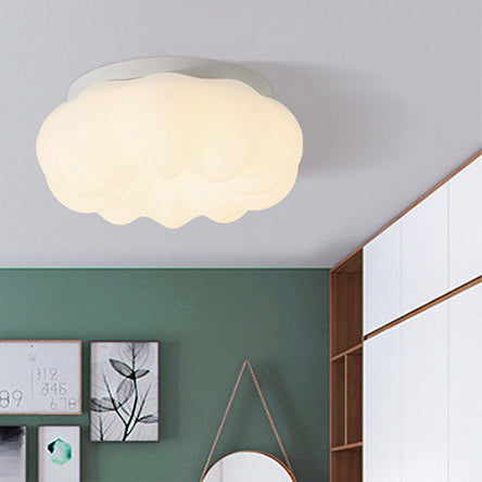Modern Minimalist Cloud Round PVC Hardware LED Flush Mount Ceiling Light for Living Room